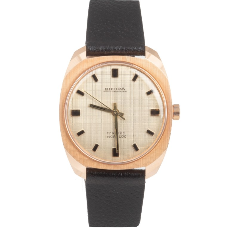 Screenshot 2025-08-04 at 10.57.35 BIFORA Gents´ Gold Plated Wristwatch with Textured Gilt Dial