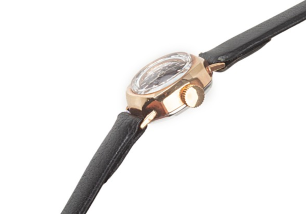 BIFORA Ladies´ Gold Plated Wristlet with Bordeaux Lacquered Dial & Faceted Crystal