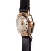 BIFORA Ladies´ Gold Plated Cushion-Shaped Wristlet with Silvered Dial & Applied Indices