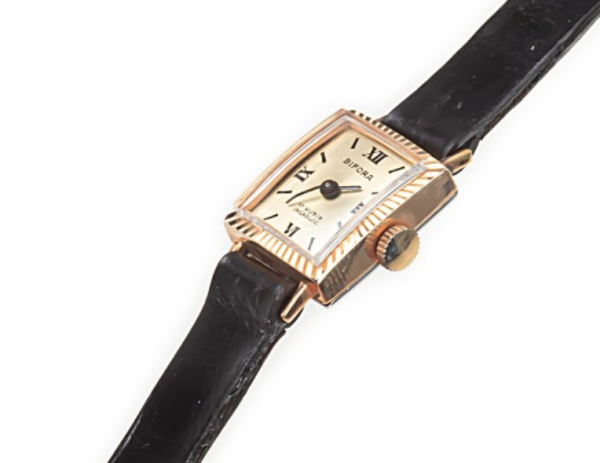 Screenshot 2025-08-04 at 17.36.19 BIFORA Ladies´ Gold Plated Wristlet with Gilt Dial, Latin Numerals & Textured Bezel