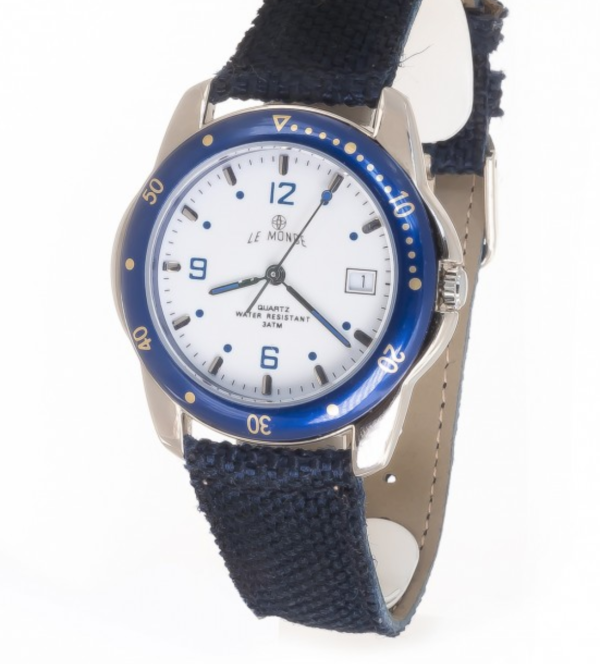 Screenshot 2025-09-29 at 11.53.06 LE MONDE Women´s wristwatch with White Dial and Blue Bezel (3390/31)