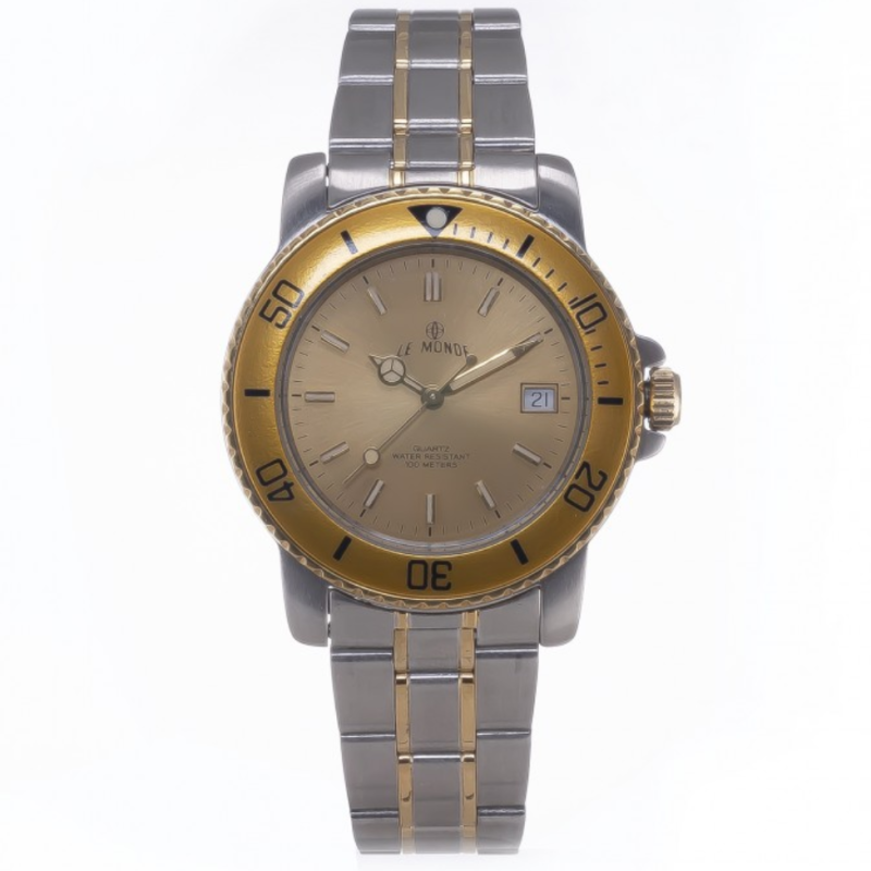 Screenshot 2025-09-29 at 12.15.31 LE MONDE Women´s wristwatch with Gilt Dial & Bezel on Two-Tone Bracelet (4189BIC/77)