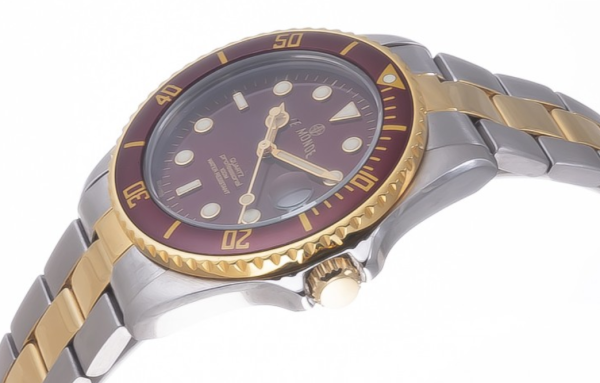 Screenshot 2025-09-29 at 12.20.36 LE MONDE Women´s wristwatch with Burgundy Dial & Bezel on Two-Tone Bracelet (4491BIC/55)