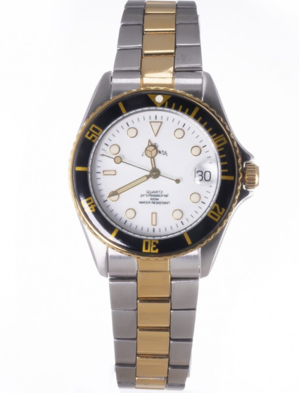 LE MONDE Women´s wristwatch with White Dial, Black Bezel on Two-Tone Bracelet (4491BIC/21)