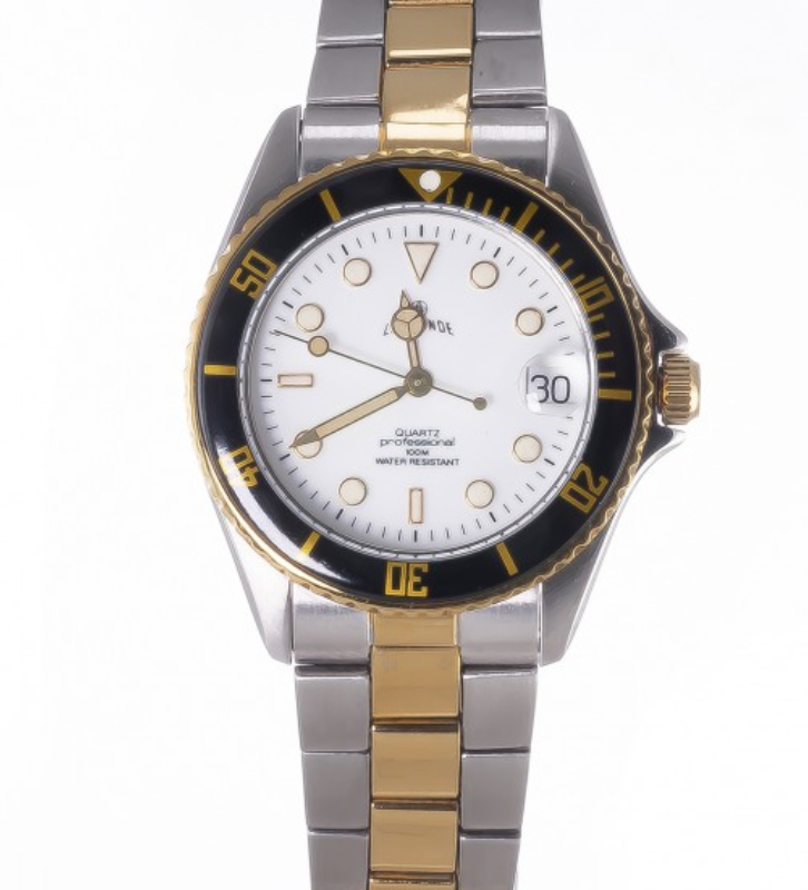 Screenshot 2025-09-29 at 12.27.16 LE MONDE Women´s wristwatch with White Dial, Black Bezel on Two-Tone Bracelet (4491BIC/21)