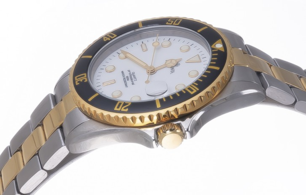LE MONDE Women´s wristwatch with White Dial, Black Bezel on Two-Tone Bracelet (4491BIC/21)