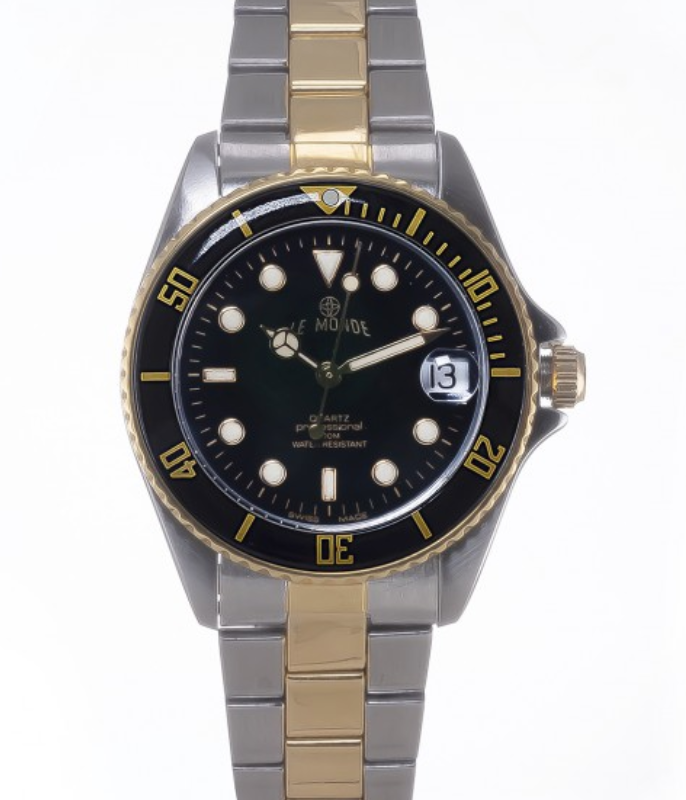 Screenshot 2025-09-29 at 12.29.39 LE MONDE Women´s wristwatch with Black Dial & Bezel on Two-Tone Bracelet (4491BIC/22)