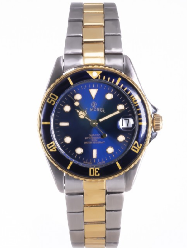 LE MONDE Women´s wristwatch with Blue Dial & Bezel on Two-Tone Bracelet (4491BIC/33)