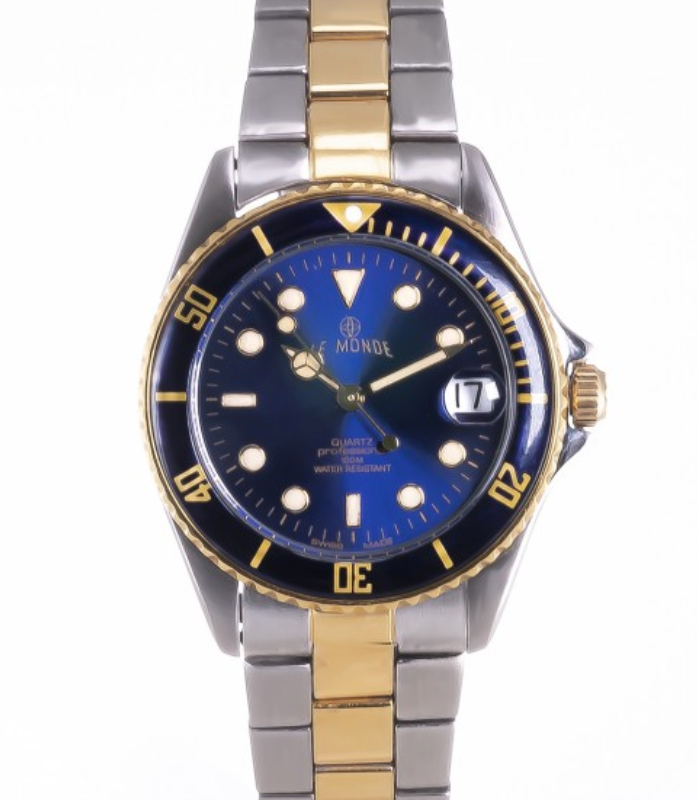 Screenshot 2025-09-29 at 12.32.11 LE MONDE Women´s wristwatch with Blue Dial & Bezel on Two-Tone Bracelet (4491BIC/33)
