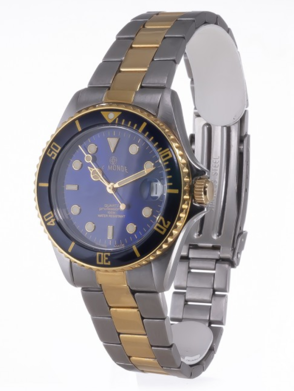 LE MONDE Women´s wristwatch with Blue Dial & Bezel on Two-Tone Bracelet (4491BIC/33)