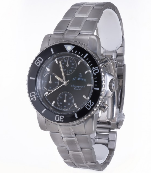 Screenshot 2025-09-29 at 12.35.21 LE MONDE Women´s Chronograph with Black Dial & Bezel on Steel Bracelet (5263ACC/22)