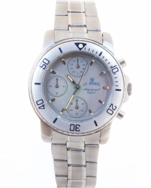LE MONDE Women´s Chronograph with Light Grey Dial & Metallic Bezel on Steel Bracelet (5263ACC/66)