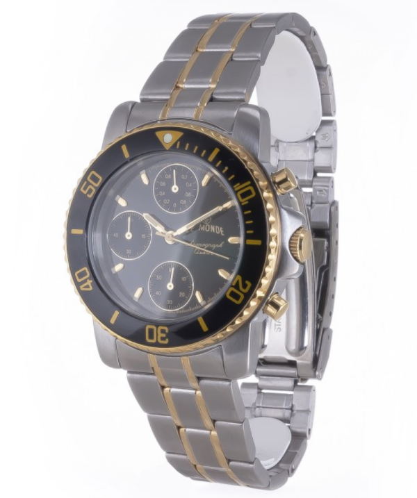 Screenshot 2025-09-29 at 12.42.08 LE MONDE Women´s Chronograph with Black Dial & Metallic Bezel on Two-Tone Bracelet (5263BIC/22)