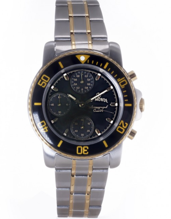 Screenshot 2025-09-29 at 12.42.16 LE MONDE Women´s Chronograph with Black Dial & Metallic Bezel on Two-Tone Bracelet (5263BIC/22)