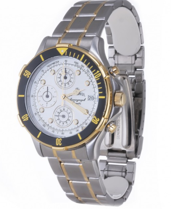 LE MONDE Women´s Chronograph with White Dial, Black Bezel on Two-Tone Bracelet (5285BIC/21)