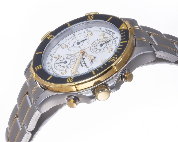 LE MONDE Women´s Chronograph with White Dial, Black Bezel on Two-Tone Bracelet (5285BIC/21)