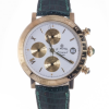 Screenshot 2025-09-29 at 12.52.49 LE MONDE Women´s Chronograph with White Dial with gilt sub-dials, Green Leather Starp & Cabochons on Crown & Pushers (5278/71GR)