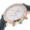Screenshot 2025-09-29 at 12.52.57 LE MONDE Women´s Chronograph with White Dial with gilt sub-dials, Green Leather Starp & Cabochons on Crown & Pushers (5278/71GR)