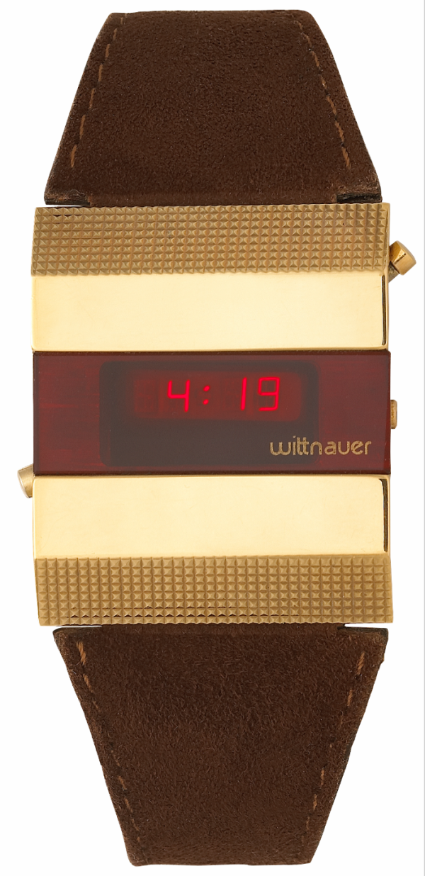WITTNAUER "Polara" Model - Very Rare LED Electronic Rolled Gold Wrist Watch