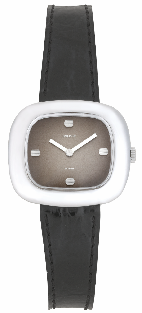 GOLDOR 1970s Ladies´ Wristwatch with Grey Textured Dial