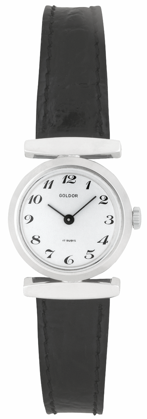 Screenshot 2025-10-01 at 10.10.51 GOLDOR 1970s Ladies´ Oval Wristwatch with Hooded Lugs and White Dial