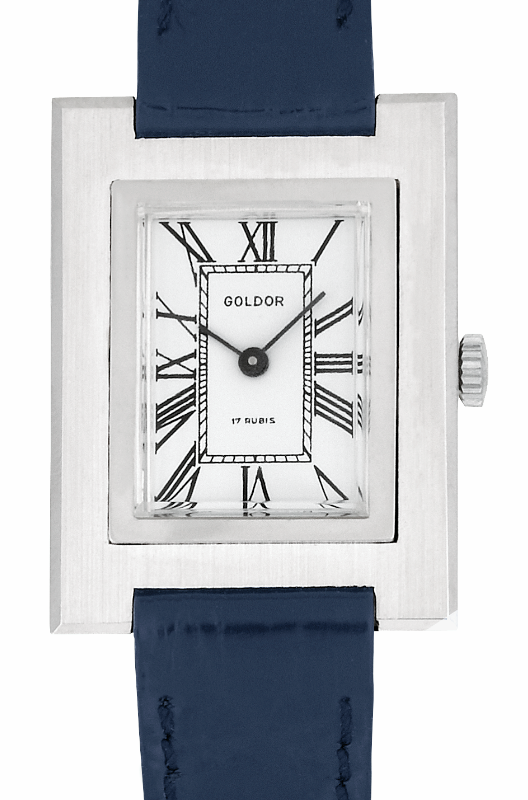 Screenshot 2025-10-01 at 10.11.13 GOLDOR 1970s Ladies´ Rectangular Wristwatch with White Dial