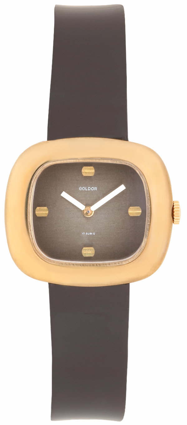 Screenshot 2025-10-01 at 10.11.54 GOLDOR 1970s Ladies´ Gold-Plated Wristwatch with Brown Textured Dial
