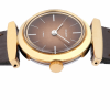 GOLDOR 1970s Ladies´ Gold-Plated Oval Wristwatch with Hooded Lugs and Brown Dial