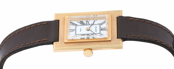 Screenshot 2025-10-01 at 10.57.47 GOLDOR 1970s Ladies´ Gold-Plated Rectangular Wristwatch with White Dial