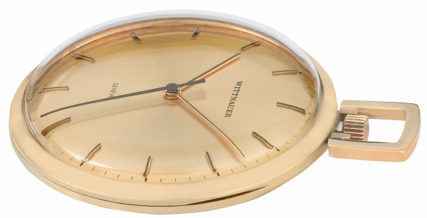 WITTNAUER "Genève" Rare Gold-Plated Pocket Watch with Gilt Dial & Onyx Indices