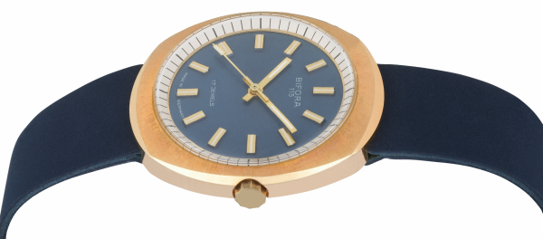 BIFORA "115" Gold Plated Gents´wristwatch with Blue  Dial