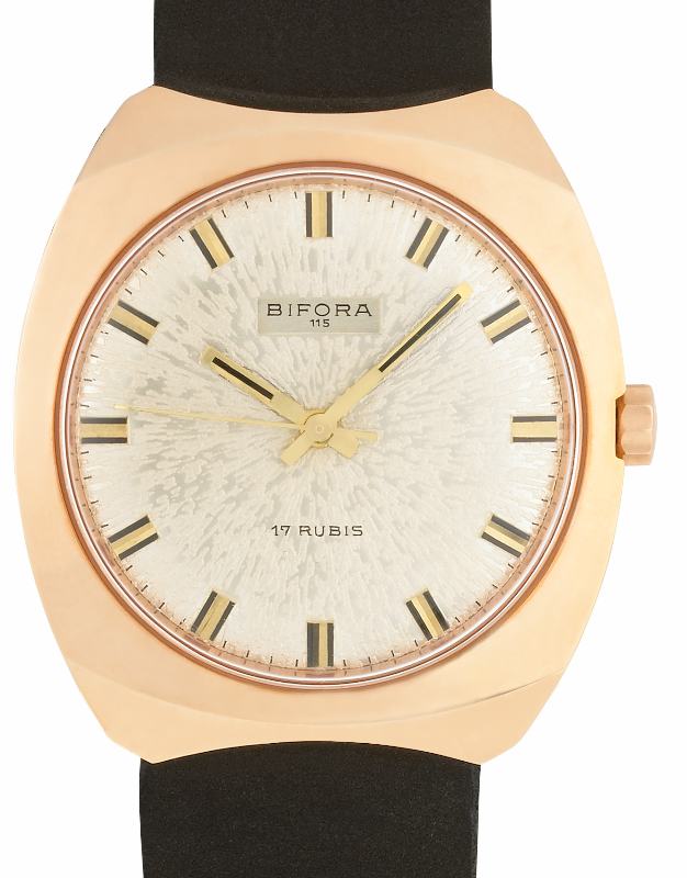 BIFORA "115" Gents´ Gold Plated Wristwatch with Textured Gilt Dial