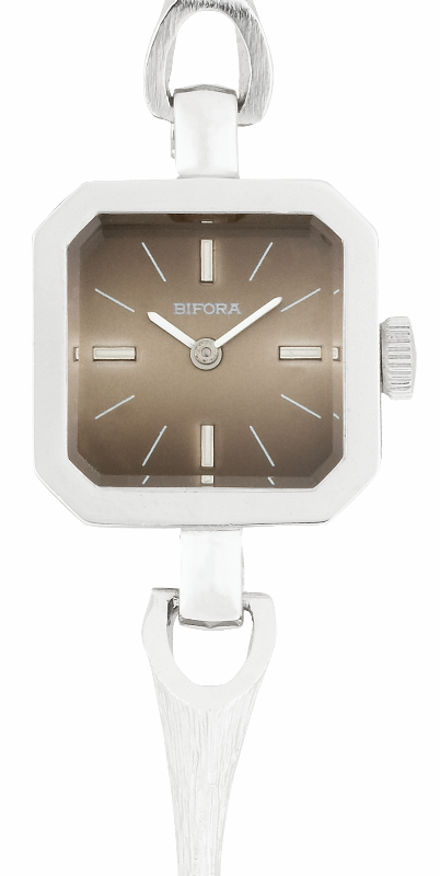 BIFORA Ladies´ Wristlet with Textured Bracelet and Brown Graduated Dial