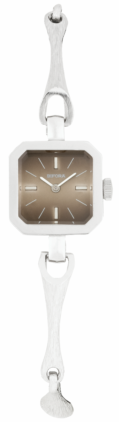Screenshot 2025-10-01 at 12.44.51 BIFORA Ladies´ Wristlet with Textured Bracelet and Brown Graduated Dial