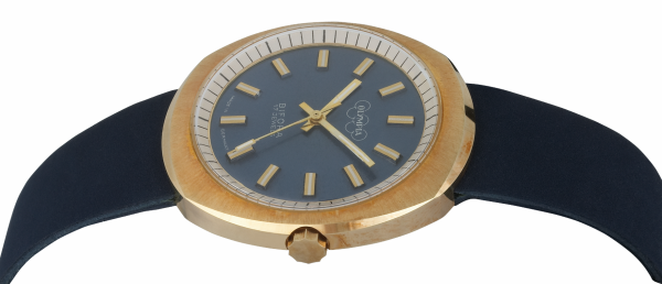 BIFORA "Olympia" Gents´Gold Plated Wrist Watch with Blue Dial