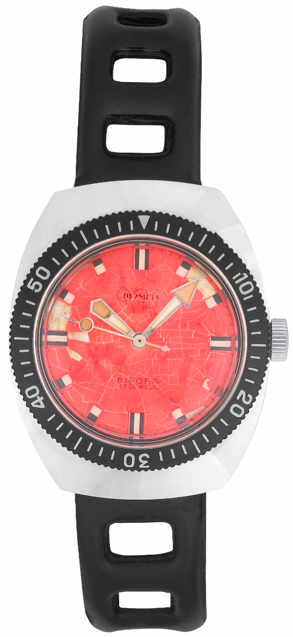 Screenshot 2025-10-01 at 14.17.25 BIFORA "Olympia" Gents´Stainless Steel Wrist Watch with Red "Spider" Dial & Black Bezel on "Tropic" Strap