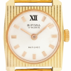 BIFORA Ladies´ Gold Plated Wrist Watch with Vertically Line-Engraved Case & Light Gilt-Colored Dial