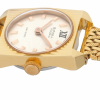 BIFORA Ladies´ Gold Plated Wrist Watch with Vertically Line-Engraved Case & Light Gilt-Colored Dial