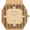 WITTNAUER "Genève" Gents´Gold Plated Wristwatch with Rare Stone Dial in Brown & Beige Colors