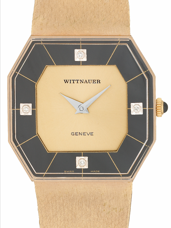 Screenshot 2025-10-01 at 14.52.14 WITTNAUER "Genève" Gents´Gold Plated Wristwatch with a Two-Tone Sector Jeweled Dial