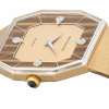 WITTNAUER "Genève" Gents´Gold Plated Wristwatch with Rare Stone Dial in Brown & Beige Colors