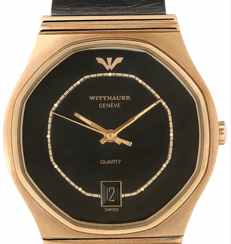 Screenshot 2025-10-07 at 09.52.13 WITTNAUER "Genève" Ladies´Gold Plated Wristwatch with Black Dial, Chemin de Fer Minuterie & Date