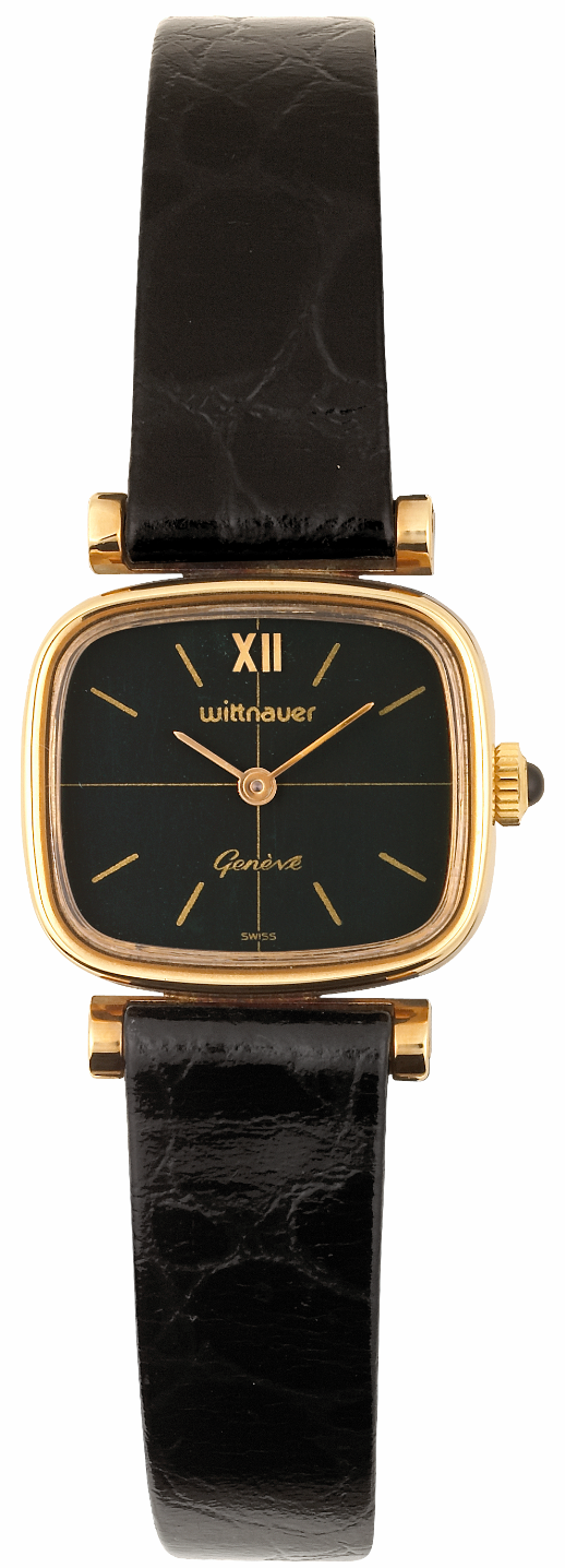 WITTNAUER "Genève" Gold Plated Ladies´Wristwatch with Black Dial