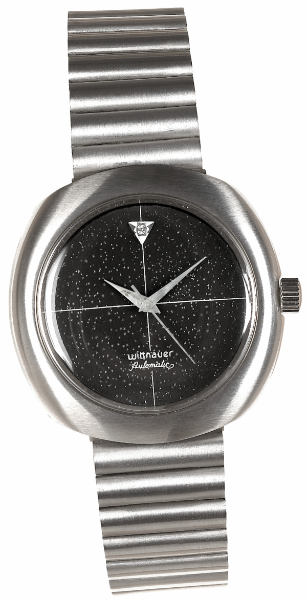 WITTNAUER "Night-Sky" Ladies´Steel Wristwatch with Black Sector Dial and a Diamond