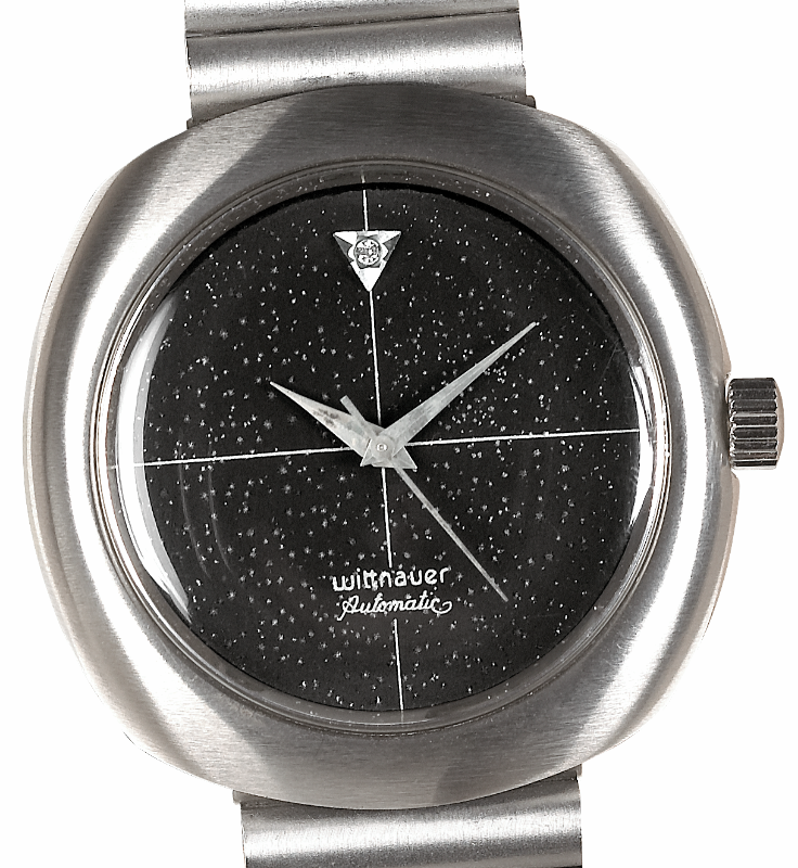 WITTNAUER "Night-Sky" Ladies´Steel Wristwatch with Black Sector Dial and a Diamond