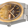 WITTNAUER "Genève" Gents´Steel Wristwatch with Gold Plated Fluted Bezel and Graduated Brown Dial