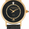 WITTNAUER "Genève" Gold Plated Ladies´Wristwatch with Black Jeweled Dial and a Chemin de Fer Minuterie