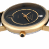 WITTNAUER "Genève" Gold Plated Ladies´Wristwatch with Black Jeweled Dial and a Chemin de Fer Minuterie