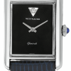 WITTNAUER "Genève" Ladies´Plated Wristwatch with Black Jeweled Dial