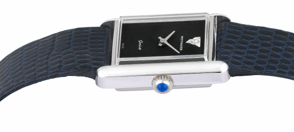 WITTNAUER "Genève" Ladies´Plated Wristwatch with Black Jeweled Dial